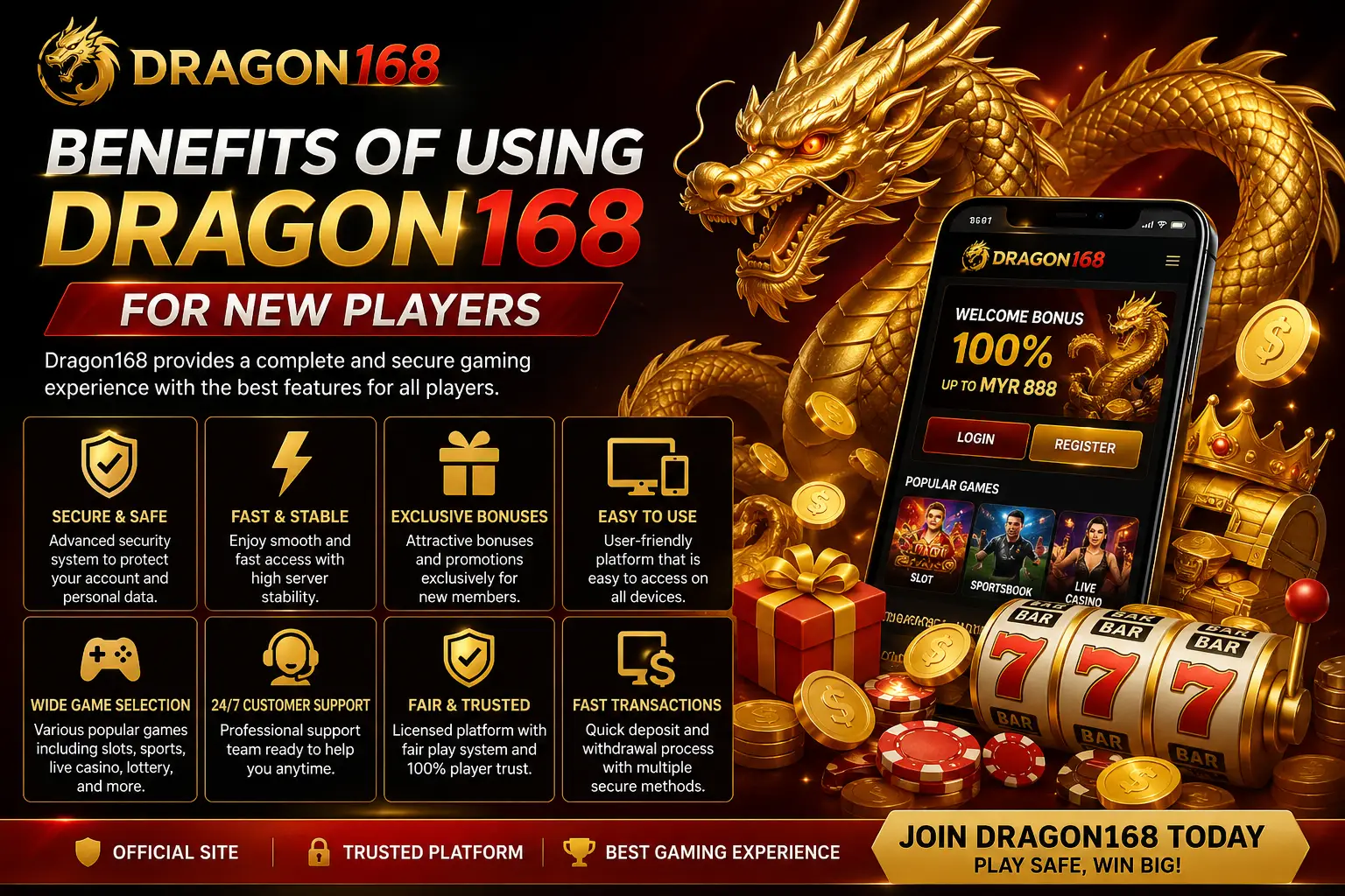 Benefits of using Dragon168 official platform